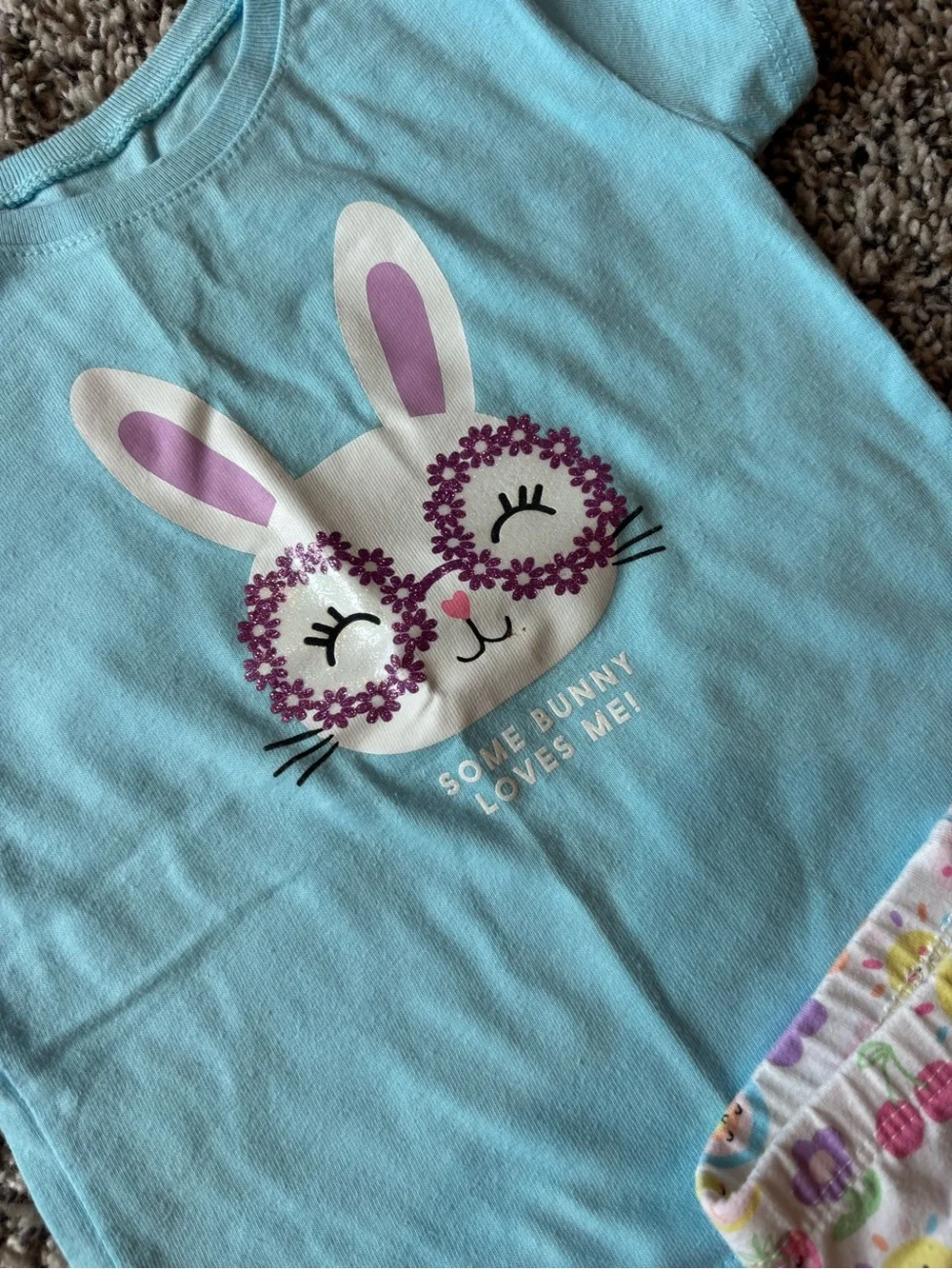 Garanimals Kids Bunny Print Blue Short Sleeve Matching Set